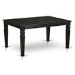 Pemberly Row 7-Piece Wood Dining Set with Black Table and Mineral Blue Chairs