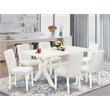 Pemberly Row 7-Piece Wood Dining Table Set in Linen White Finish