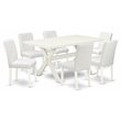 Pemberly Row 7-Piece Wood Dining Table Set in Linen White Finish