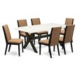 Pemberly Row 7-Piece Wood Dining Table Set in Black and Light Sable