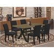 Pemberly Row 7-Piece Wood Dining Room Set with Black Finish