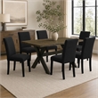 Pemberly Row 7-Piece Wood Dining Room Set with Black Finish