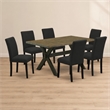 Pemberly Row 7-Piece Wood Dining Room Set with Black Finish