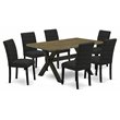 Pemberly Row 7-Piece Wood Dining Room Set with Black Finish