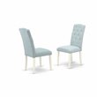 Pemberly Row 7-Piece Wood Dining Set in Baby Blue and Linen White