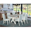 Pemberly Row 7-Piece Traditional Wood Dining Set in Cement Gray Finish