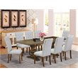 Pemberly Row 9-Piece Wood Kitchen Set with Rectangular Top and 8 Chairs