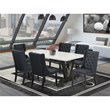 Pemberly Row 7-Piece Dining Set with Black Fabric and Linen White Table