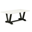 Pemberly Row 7-Piece Dining Set with Black Fabric and Linen White Table