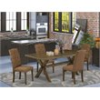 Pemberly Row 5-Piece Rectangular Dining Set in Jacobean/Brown Beige
