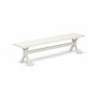 Pemberly Row X-Style 6-Piece Wood Dining Set in White/Cream