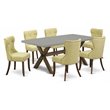 Pemberly Row X-Style 7-Piece Wood Dining Set in Multi-Color Finish