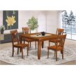 Pemberly Row Parfait 5-Piece Dining Table and Chair Set in Saddle Brown