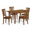 Pemberly Row Picasso 5-Piece Wood Dining Set with Saddle Brown Finish
