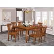 Pemberly Row Parfait 7-Piece Dinette Set in Saddle Brown Finish
