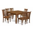 Pemberly Row Parfait 7-Piece Dinette Set in Saddle Brown Finish