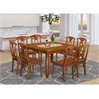 Pemberly Row Parfait 9-Piece Wood Dining Set in Saddle Brown Finish