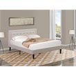 Pemberly Row Fannin Wood Platform Queen Bed in Mist Beige Finish
