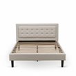 Pemberly Row Fannin Wood Platform Queen Bed in Mist Beige Finish