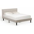 Pemberly Row Fannin Wood Platform Queen Bed in Mist Beige Finish