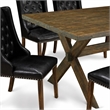 Pemberly Row 9-Piece Jacobean Dining Set with PU Leather Chairs and Table
