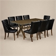 Pemberly Row 9-Piece Jacobean Dining Set with PU Leather Chairs and Table