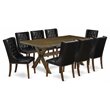 Pemberly Row 9-Piece Jacobean Dining Set with PU Leather Chairs and Table