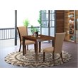 Pemberly Row 3-Piece Wood Dining Set in Mahogany and Light Sable