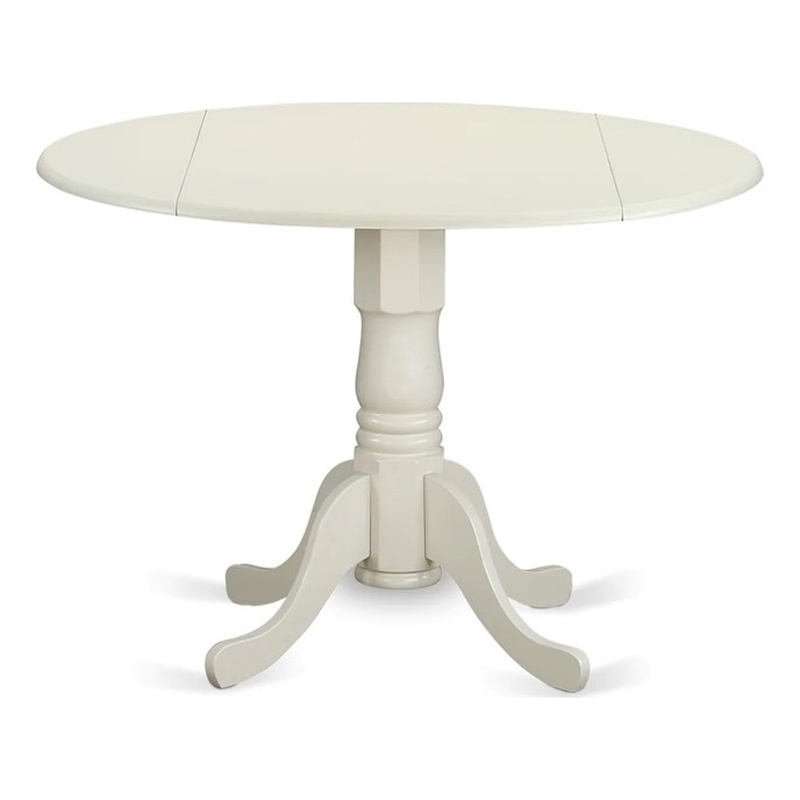 Pemberly Row 5-Piece Drop-Leaf Dining Set in White and Mahogany