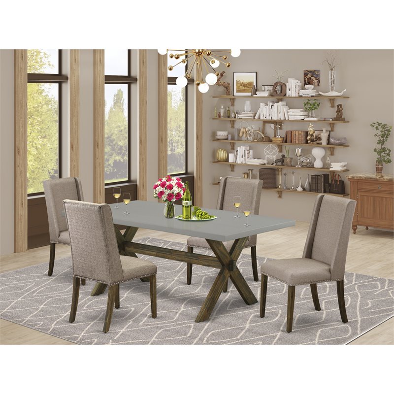 Pemberly Row 5-Piece Wood Dining Set with Jacobean Finish