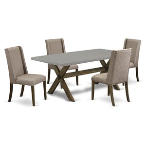Pemberly Row 5-Piece Wood Dining Set with Jacobean Finish