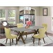 Pemberly Row 5-Piece Wood Dining Set in Cement/Jacobean Finish