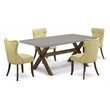 Pemberly Row 5-Piece Wood Dining Set in Cement/Jacobean Finish