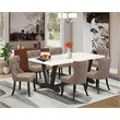 Pemberly Row 7-Piece Wood Dining Set in White/Black Finish