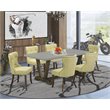 Pemberly Row 7-Piece Jacobean Brown Dining Set with Cement Table Top