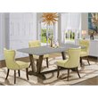 Pemberly Row 5-Piece Dining Table and Chair Set in Cement and Jacobean