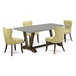 Pemberly Row 5-Piece Dining Table and Chair Set in Cement and Jacobean