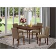 Pemberly Row 5-Piece Wood Dining Set in Mahogany and Coffee