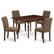 Pemberly Row 5-Piece Wood Dining Set in Mahogany and Coffee
