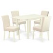 Pemberly Row 5-Piece Wood Kitchen Set in Linen White and Light Beige
