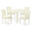 Pemberly Row 5-Piece Wood Dining Table Set in Linen White and White