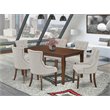 Pemberly Row 7-Piece Wood Dining Set with Mahogany Table & Doeskin Chairs