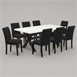 Pemberly Row 9-Piece Rectangular Wood Dinette Set in Black Finish