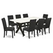 Pemberly Row 9-Piece Wood Kitchen Set with Linen White & Black Finish