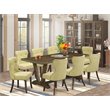Pemberly Row 9-Piece Dining Set with Rectangular Wood Table and Limelight Chairs
