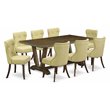 Pemberly Row 9-Piece Dining Set with Rectangular Wood Table and Limelight Chairs