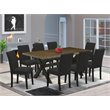 Pemberly Row 9-Piece Wood Dining Table Set in Distressed Jacobean Black
