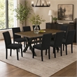 Pemberly Row 9-Piece Wood Dining Table Set in Distressed Jacobean Black