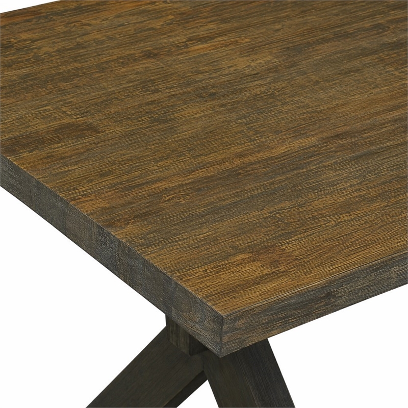 Pemberly Row 9-Piece Wood Dining Table Set in Distressed Jacobean Black