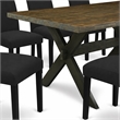 Pemberly Row 9-Piece Wood Dining Table Set in Distressed Jacobean Black